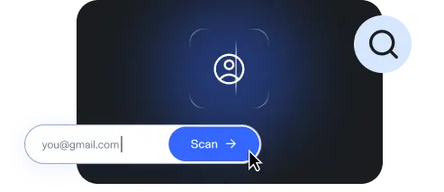Email input field with the placeholder “you@gmail.com” and a button labeled “Scan” to submit the address
